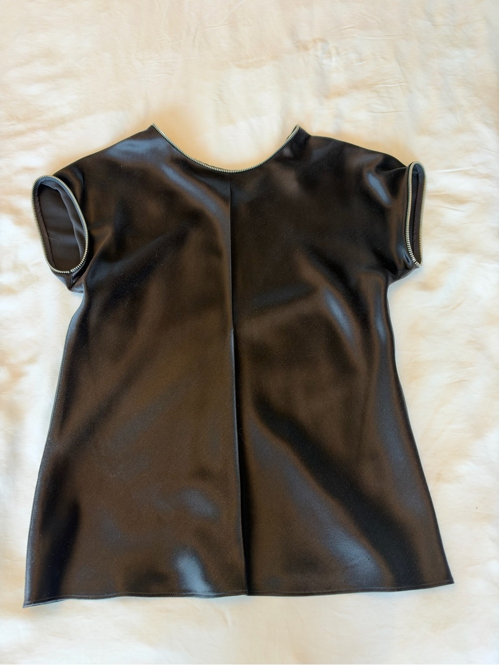 Helmut Lang Black Short-Sleeve Top with Contrast Trim